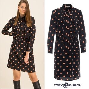 Tory Burch Black Dress with Pink Polka Dots